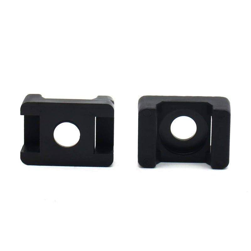 OLIREXD (100 Of Pack) Black 9mm Cable Tie Mount Base Saddle Type Mount Screw Wire Bundle Holder Base Holder Width Cable Large Size 0.75 inch - Image 4